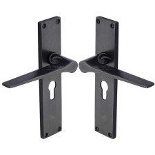 Heritage Gio Euro Lock Door Handle RDB41848 Rustic Dark Bronze