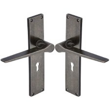 Heritage Gio Lock Door Handle RPW41800 Rustic Pewter