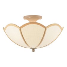 Giuliana 3 Light Semi Flush Ceiling Light Satin Taupe & Rattan