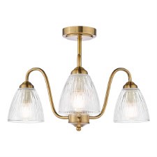 Glynis 3 Light Semi Flush Antique Bronze Glynis 3 Light Semi Flush Antique Bronze
