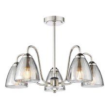 Glynis 5 Light Semi Flush Polished Nickel Glynis 5 Light Semi Flush Polished Nickel