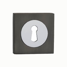 Gotham Square UK Key Escutcheon Gunmetal & Chrome