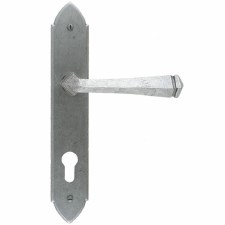 From The Anvil Gothic Multipoint Lock Door Handles Pewter 92mm