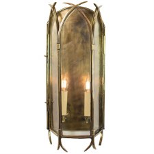 Gothic Large Flush Wall Light Renovated Brass