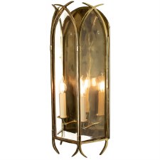 Gothic Large Flush Wall Light, Polished Brass Unlacquered
