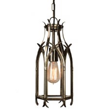 Gothic Hanging Pendant Lantern Renovated Brass