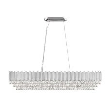 Grenada 11 Light Oblong Crystal Pendant Chrome