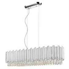 Grenada 6 Light Oblong Crystal Pendant Chrome