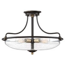 Quoizel Small Medium Flush Ceiling Light Palladian Bronze & Seeded Glass Quoizel Small Medium Flush Ceiling Light Palladian Bronze & Seeded Glass