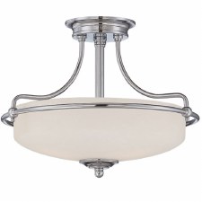 Quoizel Griffin Small Semi Flush Ceiling Light Chrome Quoizel Griffin Small Semi Flush Ceiling Light Chrome