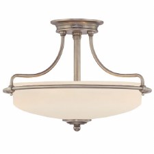 Quoizel Griffin Medium Semi Flush Ceiling Light Antique Nickel Quoizel Griffin Medium Semi Flush Ceiling Light Antique Nickel