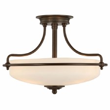 Quoizel Griffin Medium Semi Flush Ceiling Light Bronzed Quoizel Griffin Medium Semi Flush Ceiling Light Bronzed