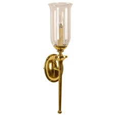 Grosvenor Bathroom Wall Light with Storm Glass Polished Brass Unlacq