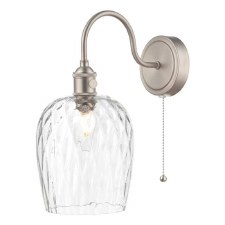Hadano Wall Light Antique Chrome & Dimpled Glass Shades