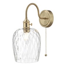 Hadano Wall Light Natural Brass & Dimpled Glass Shades