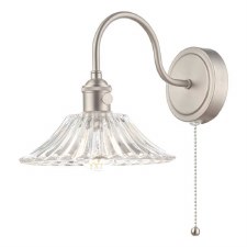 Hadano Wall Light Antique Chrome & Flared Glass Shades