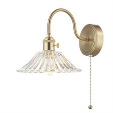 Hadano Wall Light Natural Brass & Flared Glass Shades