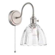 Hadano Wall Light Antique Chrome & Scalloped Glass Shades