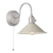 Hadano Wall Light Antique Chrome & Matt Taupe Shades