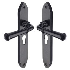 Heritage Hadley Euro Lock Door Handle RDB4748 Rustic Dark Bronze