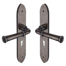 Heritage Hadley Lock Door Handle RPW4700 Rustic Pewter