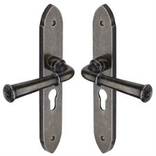 Heritage Hadley Euro Lock Door Handle RPW4748 Rustic Pewter