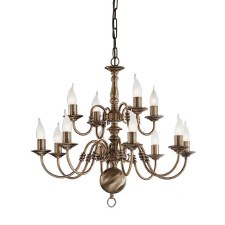 Halli Chandelier Light 12 Lights Bronze