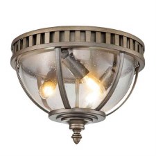 Kichler Halleron Outdoor Flush Ceiling Light Burnished Bronze