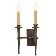 Hampton Twin Wall Light, Antique Brass