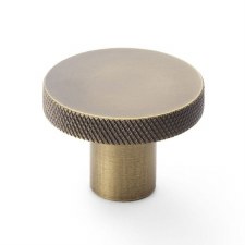 Hanover Knurled Cupboard Knob 38mm Antique Brass