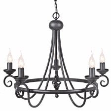 Elstead Harlech 5 Light Chandelier Black Elstead Harlech 5 Light Chandelier Black