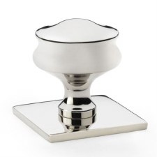 Harris Cupboard Knob On Backplate 32mm Polished Nickel