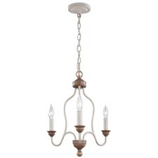 Feiss Hartsville Chandelier 3 Light Chalk Washed / Beechwood Feiss Hartsville Chandelier 3 Light Chalk Washed / Beechwood