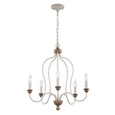 Feiss Hartsville Chandelier 5 Light Chalk Washed / Beechwood Feiss Hartsville Chandelier 5 Light Chalk Washed / Beechwood
