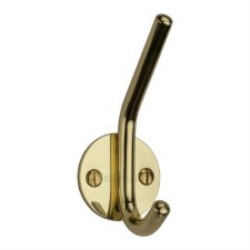 Heritage Hat & Coat Hook V1065 Polished Brass