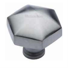 Heritage Hexagon Cabinet Knob C2238 Satin Chrome