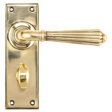 From The Anvil Hinton Bathroom Set Door Handle Aged Brass