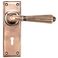 From The Anvil Hinton Lock Set Door Handle Polished Bronze