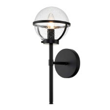 Hinkley Hollis Single Bathroom Wall Light Clear Glass Black