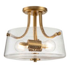 Quoizel Hollister Semi Flush Ceiling Light Brushed Brass Quoizel Hollister Semi Flush Ceiling Light Brushed Brass