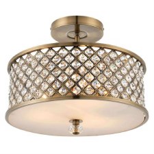 Interiors 1900 Hudson Flush Ceiling Light Antique Brass Interiors 1900 Hudson Flush Ceiling Light Antique Brass