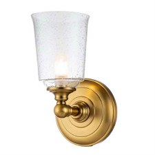 Feiss Huguenot Single Bathroom Wall Light Burnished Brass