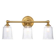 Feiss Huguenot Triple Bathroom Wall Light Burnished Brass