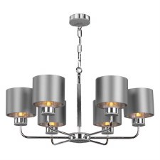 David Hunt Hunter 6 Light Pendant Chrome & Bespoke Shade