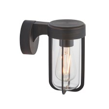 Hurn Wall Light Brushed Bronze Clear Glass E27