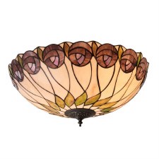 Interiors 1900 Hutchinson Tiffany Flush Ceiling Light Interiors 1900 Hutchinson Tiffany Flush Ceiling Light