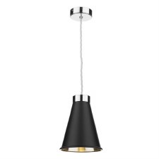 David Hunt Hyde SinglePendant Chrome with Black Shade