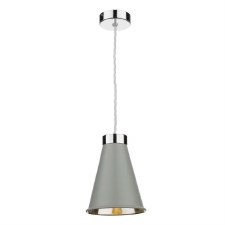 David Hunt Hyde Single Pendant Chrome with Powder Grey Shade