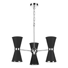 David Hunt Hyde 6 Light Pendant Chrome with Black Shades