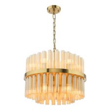 Imani 12 Light Chandelier Natural Brass & Champagne Glass